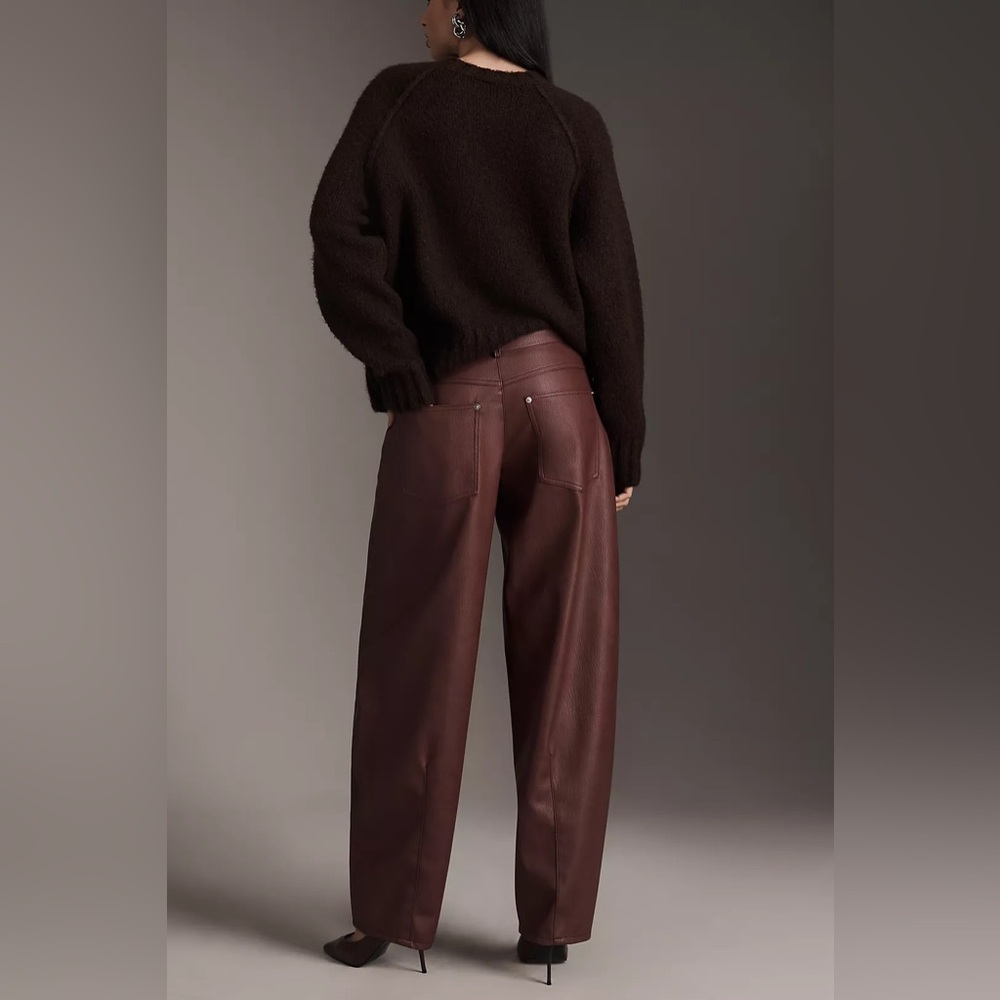 NWT Anthropologie Pilcro Faux Leather Twisted Balloon Pants - Picture 4 of 9
